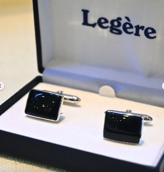 14KW Gold Onyx Cuff Links ~ Legere