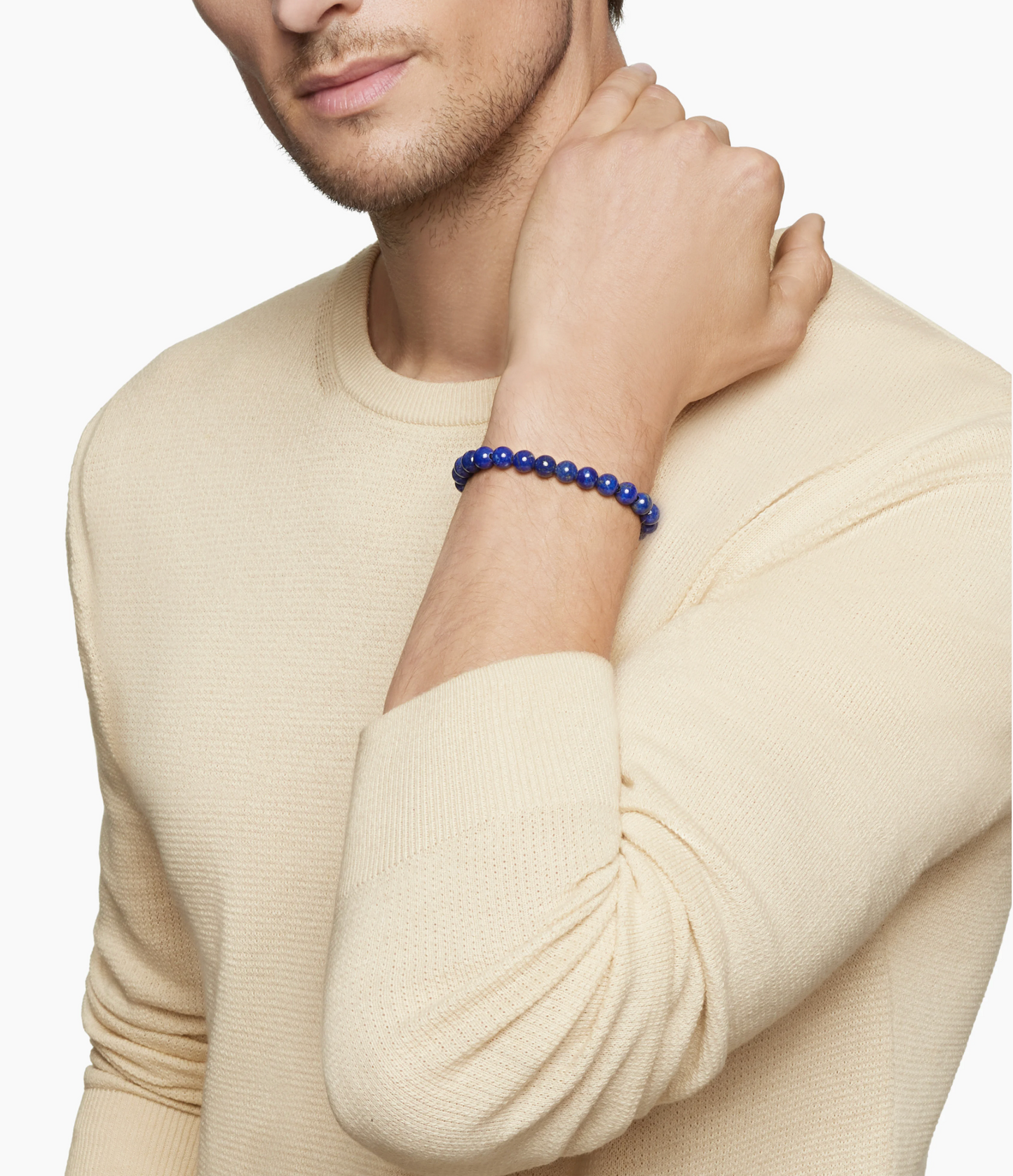 David Yurman Mens Lapis Beaded Bracelet