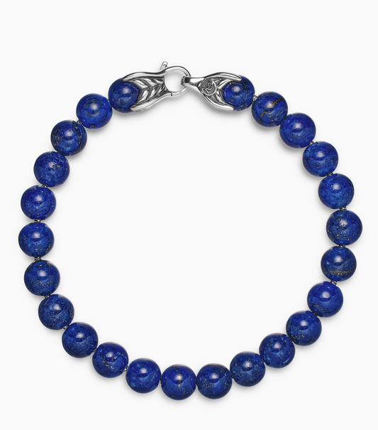 David Yurman Mens Lapis Beaded Bracelet