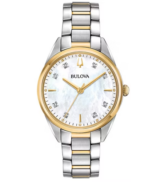 Bulova Sutton Womens Two Tone Stainless Steel Bracelet Watch 98p184