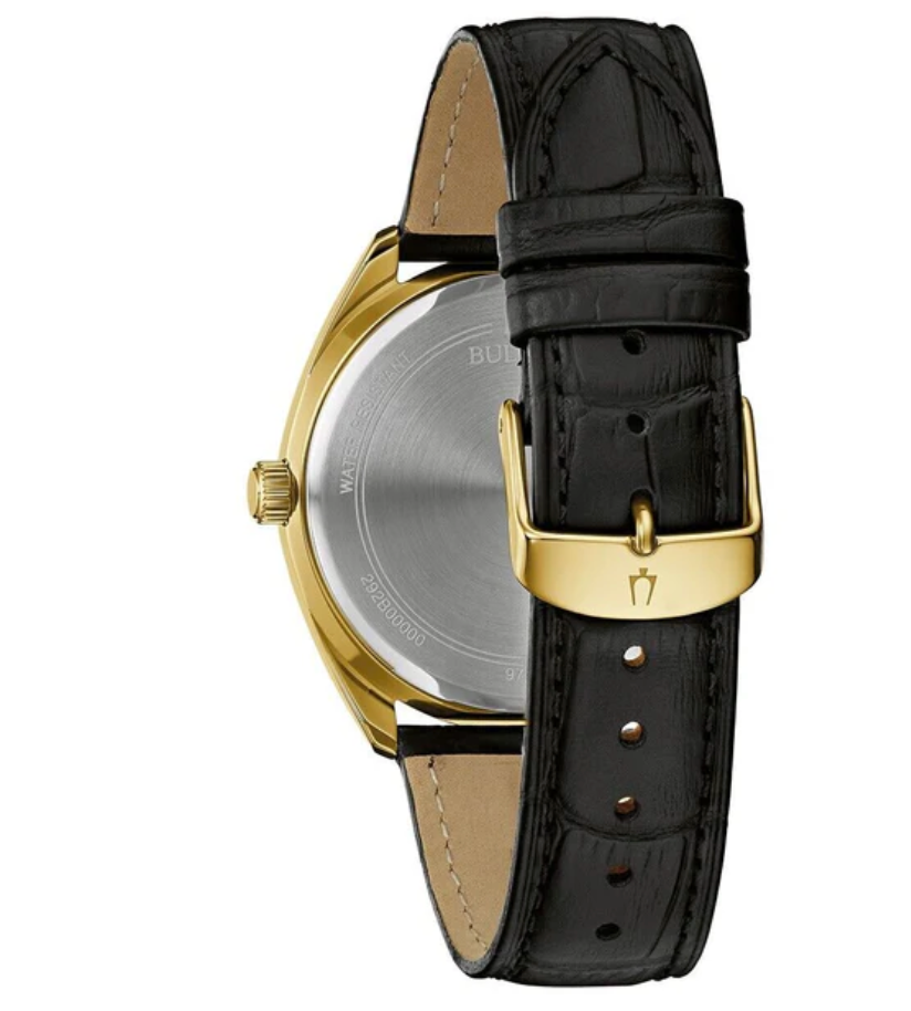BULOVA Black and Gold Tone Watch