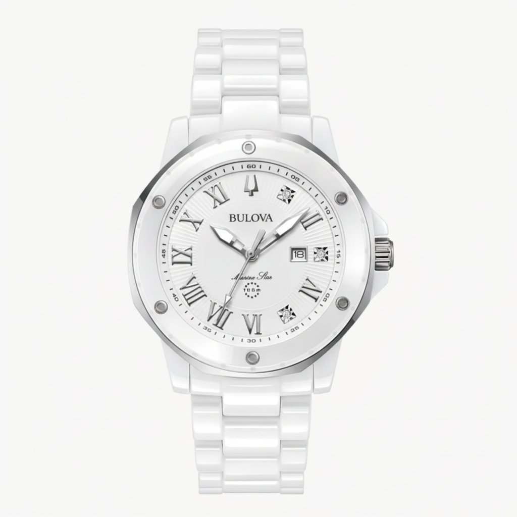 Bulova Marine Star Marc Anthony Womens White Bracelet Watch