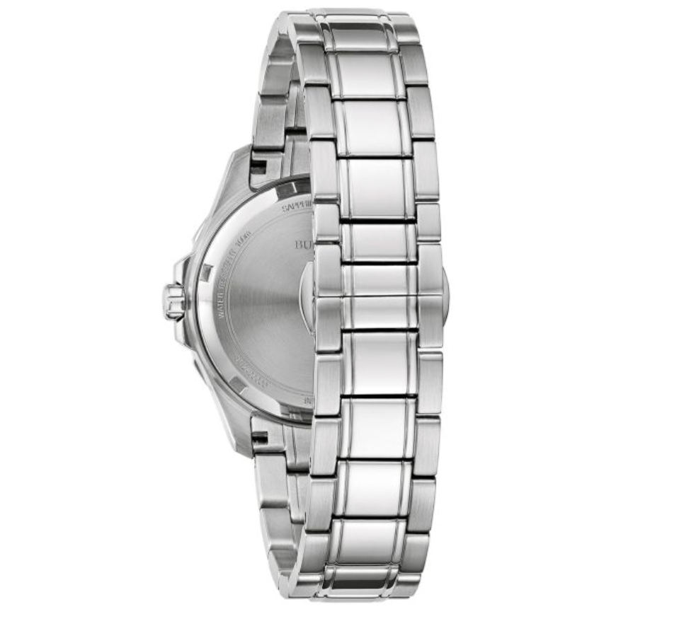 Bulova Marine Star Diamond Accent Blue Mother-of-Pearl Dial Watch