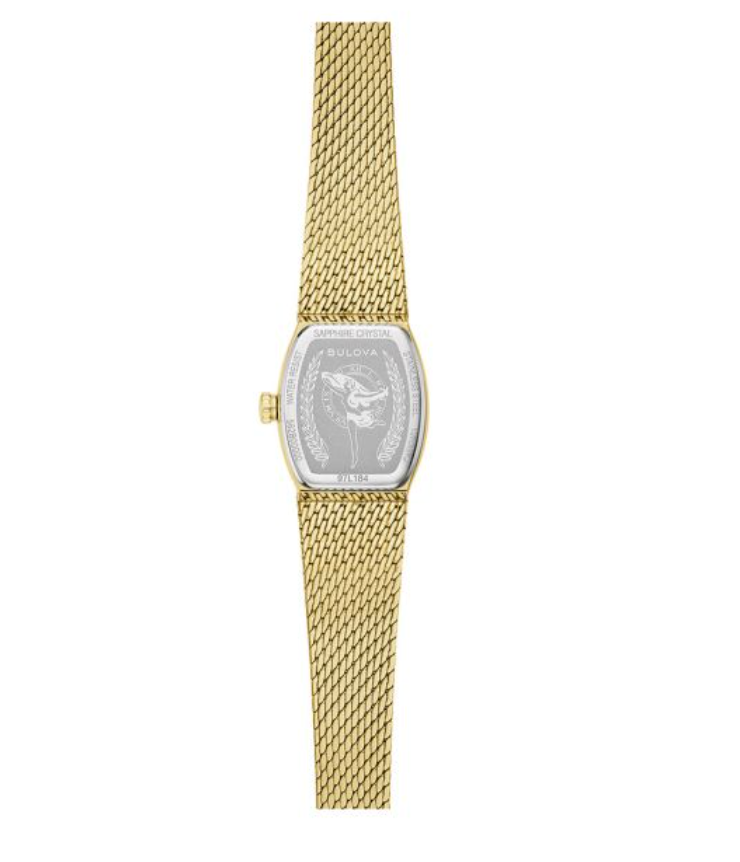 Bulova Goddess of Time Green Malachite Gold-Tone Mesh Bracelet Watch 17mm