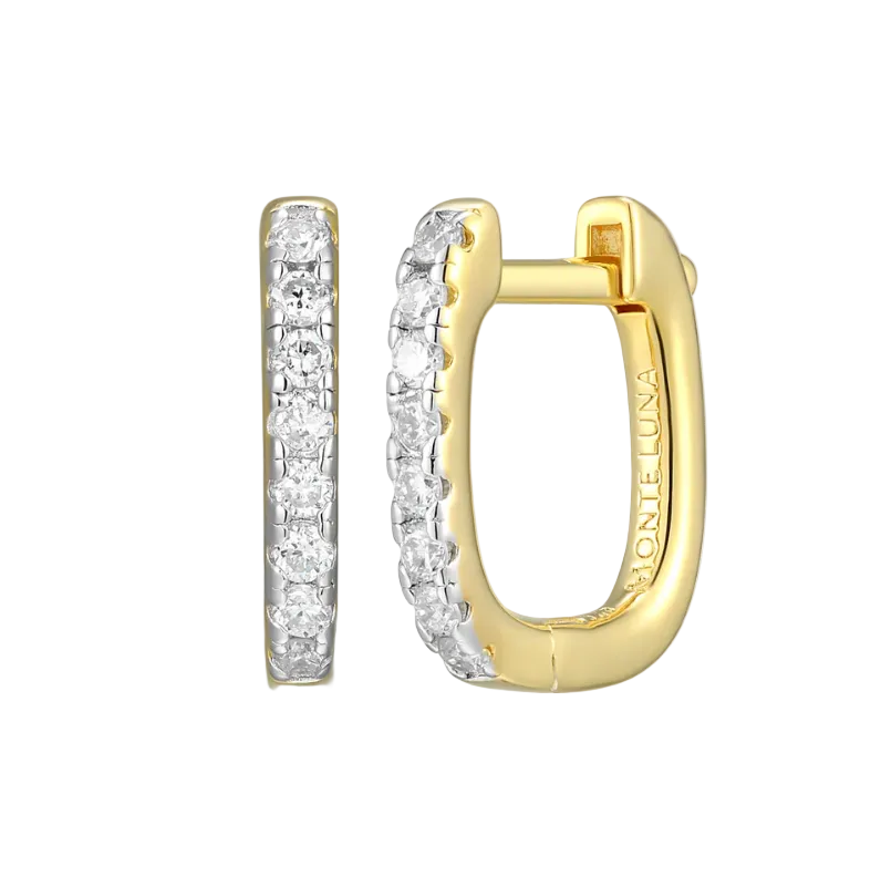 Cushion Hoop Earrings in 14k Yellow Gold-Plated Sterling Silver