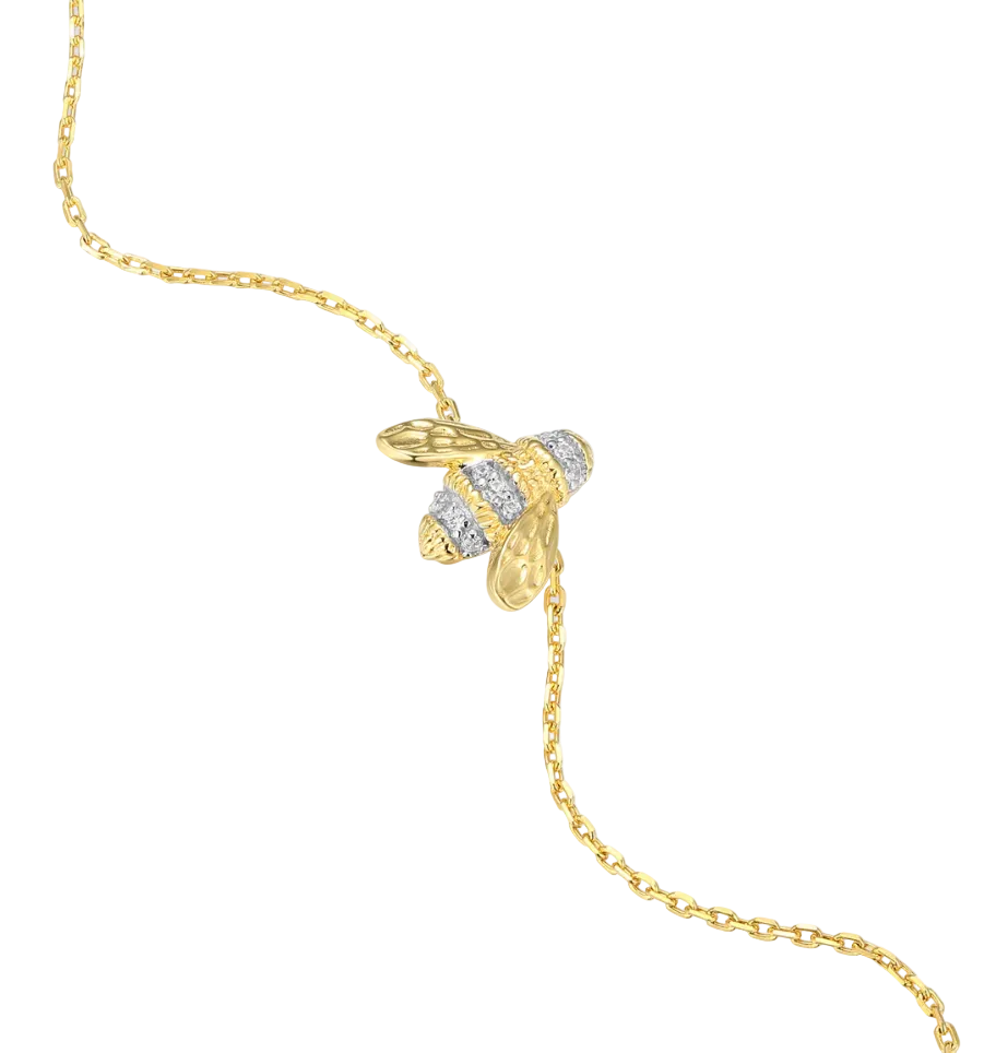 Honey Bee Bolo Bracelet in 14k Yellow Gold-Plated Sterling Silver