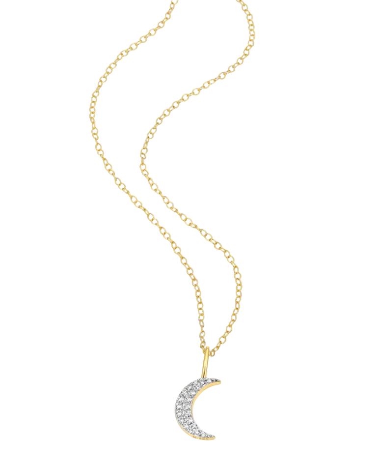 Crescent Pendant Necklace in 14K Yellow Gold Plated Sterling Silver