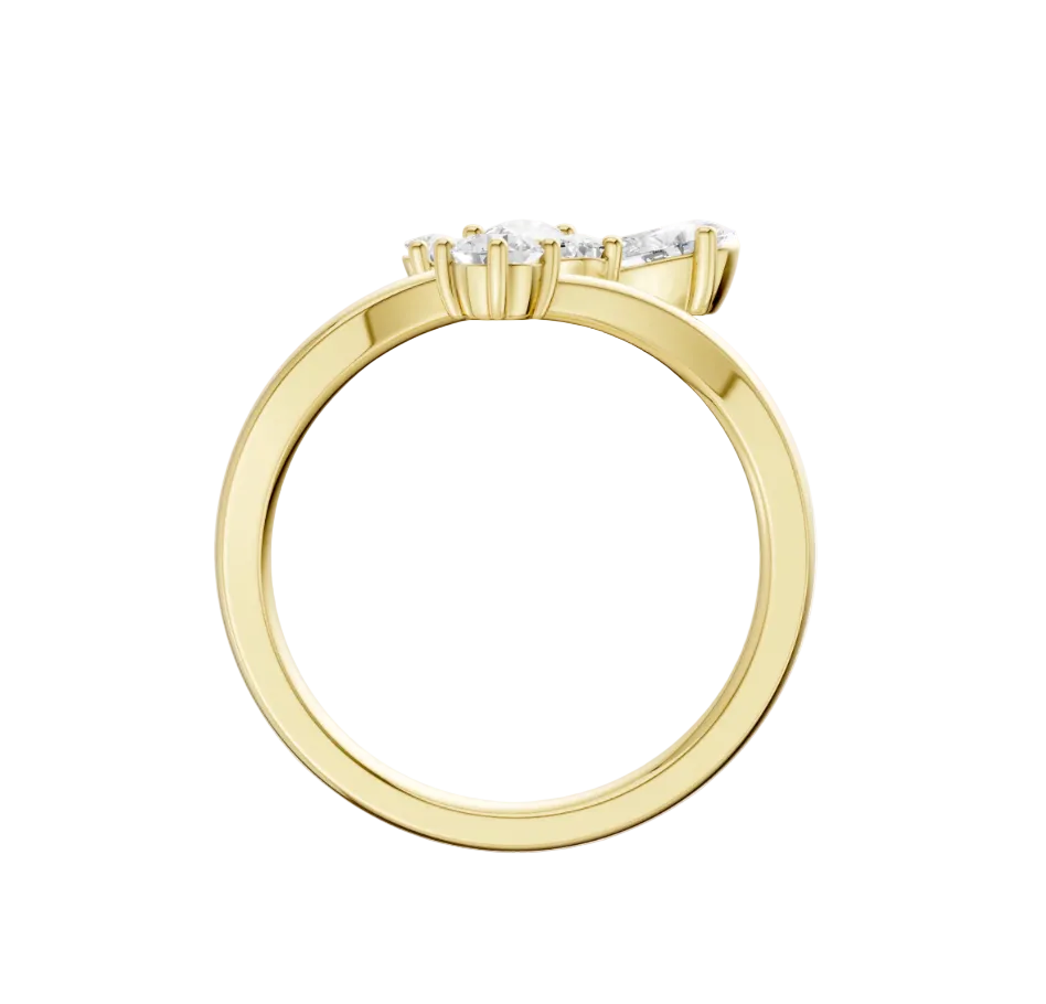 Butterly Bypass Diamond Ring (Pear)