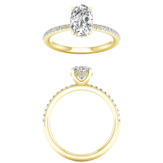 Hidden Halo Engagement Ring (Oval)