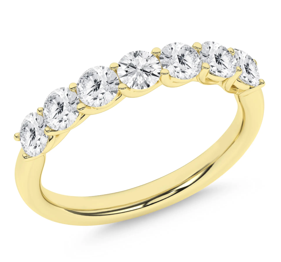 7-Stone Band Gold (Round)