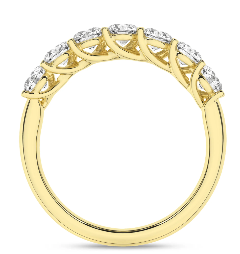 7-Stone Band Gold (Round)