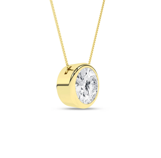 Bezel-Set Solitaire Pendant (Round)