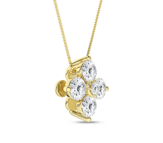 Flower Petals Stud Pendant (Round)Yellow