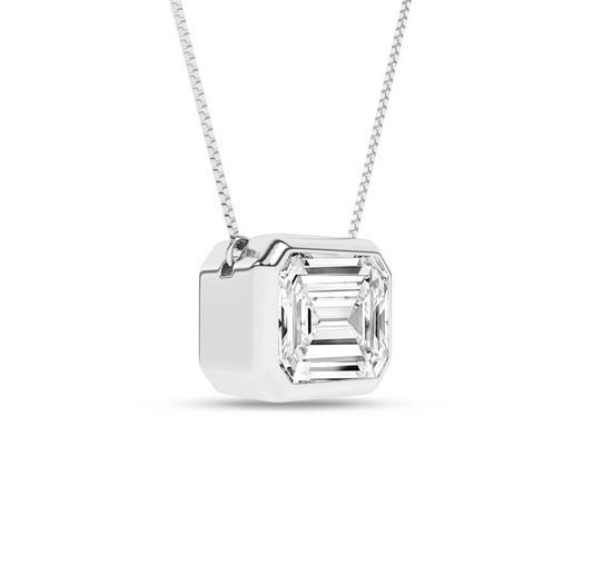 Bezel-Set Solitaire Pendant (Emerald)