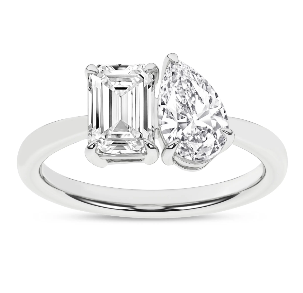 Toi Et Moi Ring (Emerald & Pear)