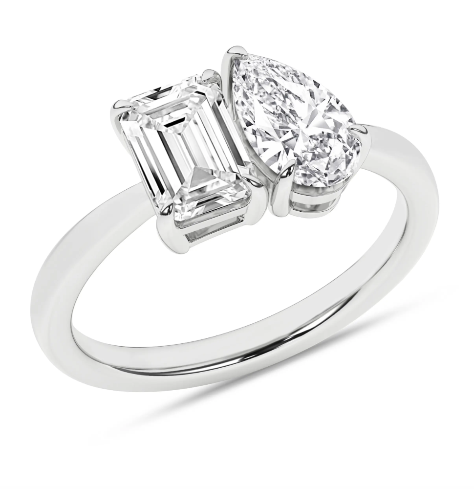 Toi Et Moi Ring (Emerald & Pear)