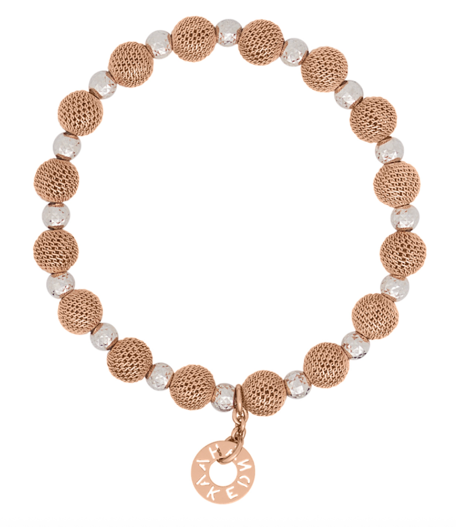 Silver+Rose Laser Beads With Silver Roundles