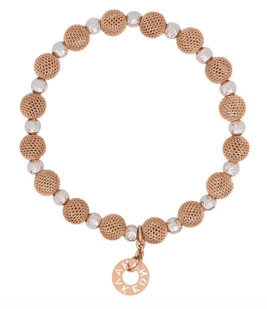 Silver+Rose Laser Beads With Silver Roundles