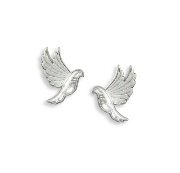 White Dove Post Earrings