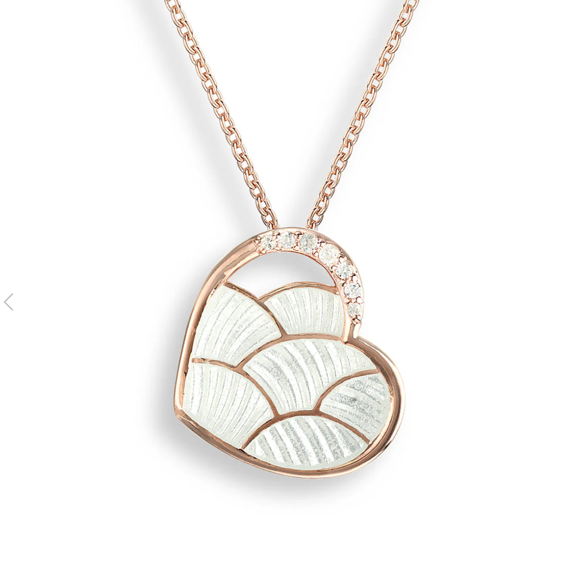 White Vitreous Enamel Rose Gold With White Sapphires