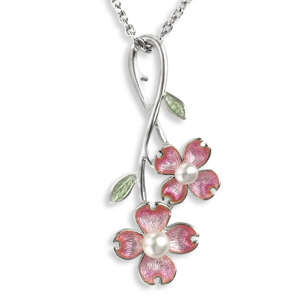 Pink Dogwood Spray Necklace