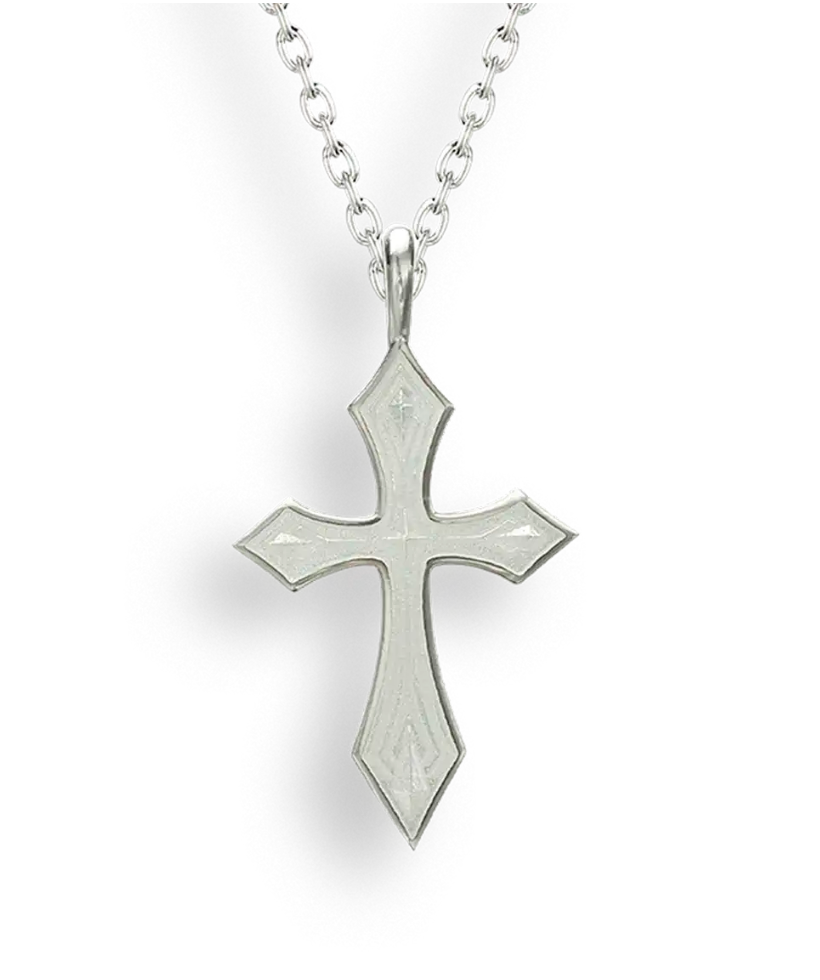White Cross Necklace