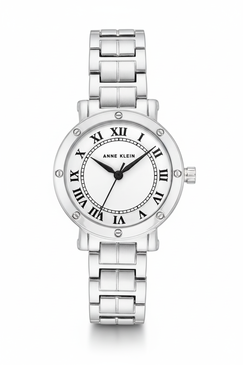 Anne Klein Women’s Silver-Tone Roman Numeral Bracelet Watch