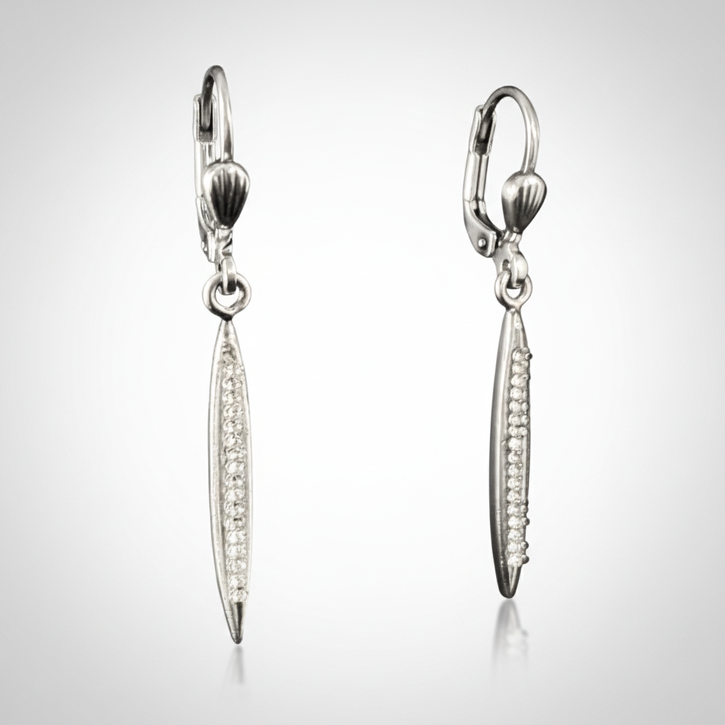 Small Spear Earrings Silver