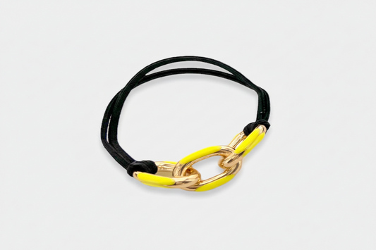 Yellow Enamel Hair Tie Bracelet