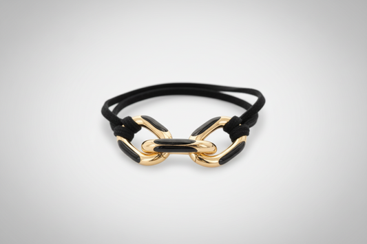 Black Enamel Hair Tie Bracelet