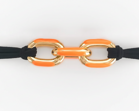 Orange Enamel Hair Tie Bracelet