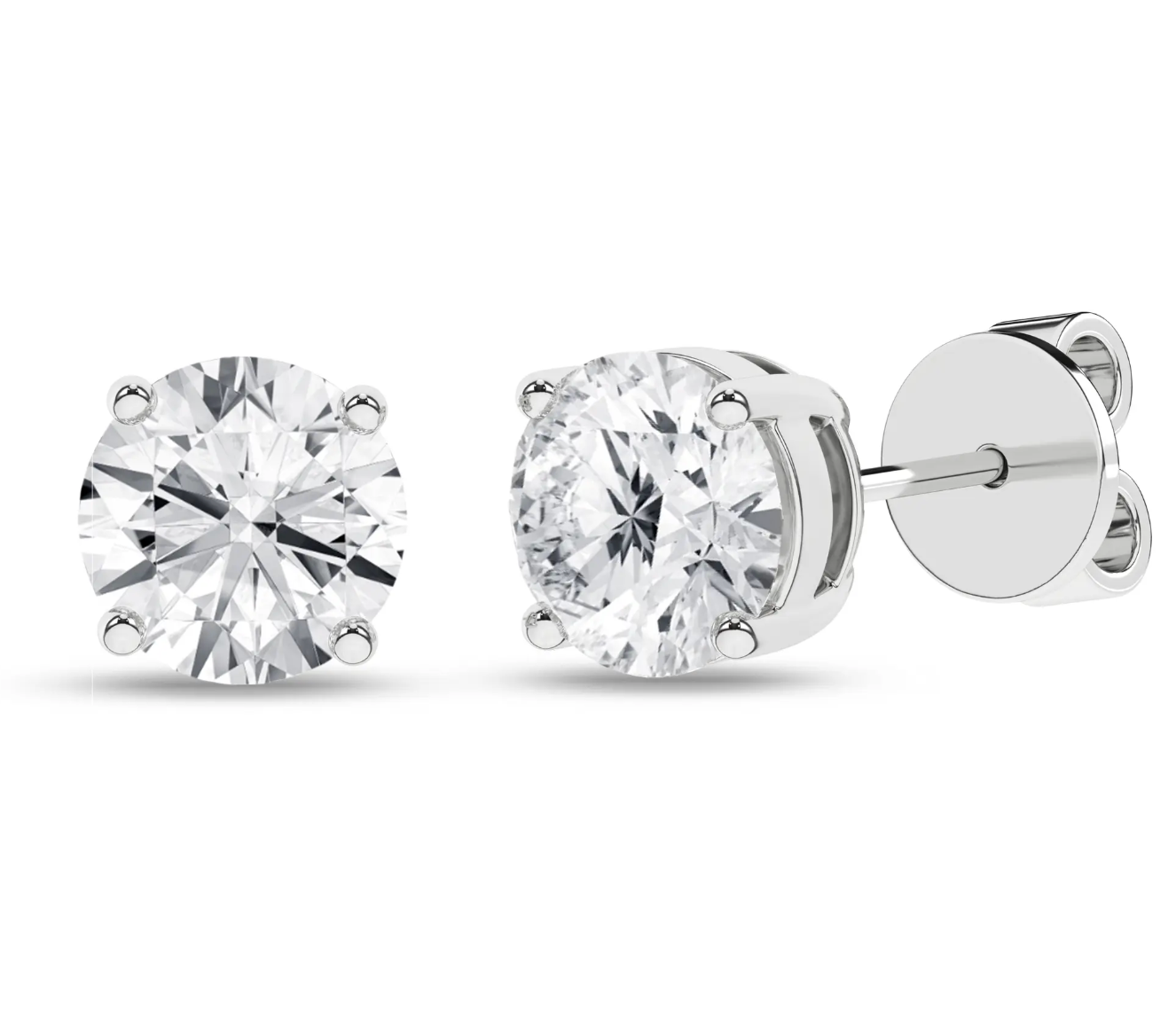 Solitaire Stud Earrings (Round)
