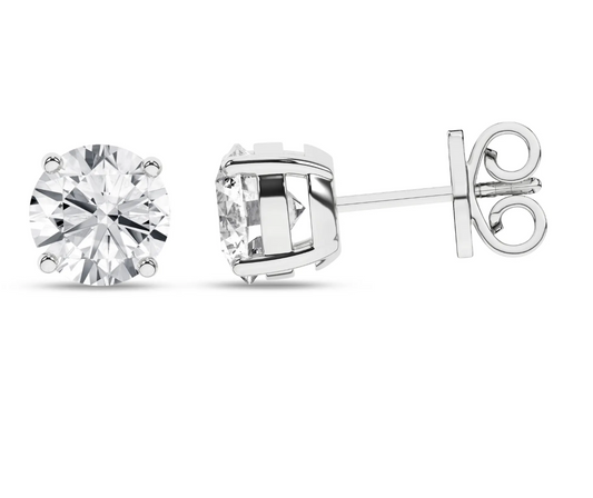 Solitaire Stud Earrings (Round)