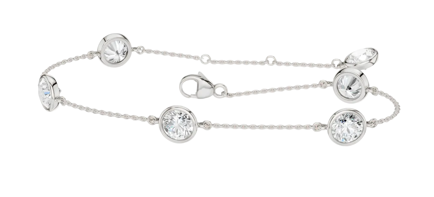 Station Bezel-Set Bracelet (Round)