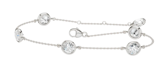 Station Bezel-Set Bracelet (Round)