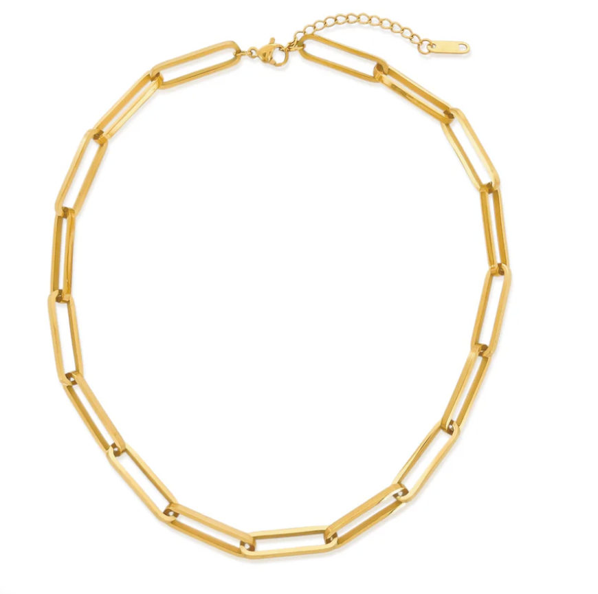 Paperclip Chain Water Resistant Necklace