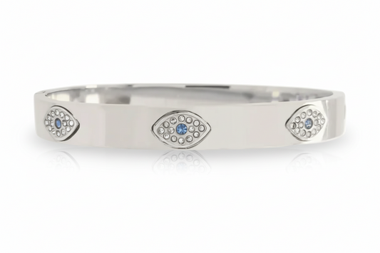 Eye Bangle Bracelet Silver