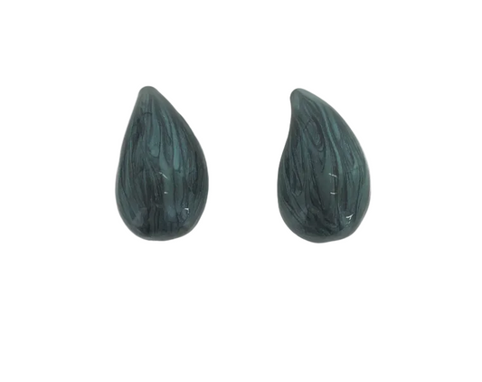 Black Enamel Raindrop Earrings