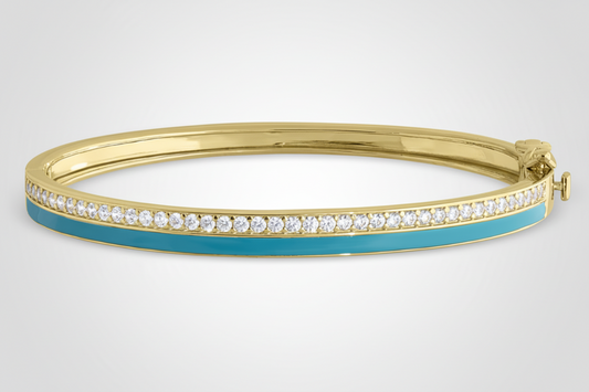 Turquoise Enamel Bangle Bracelet