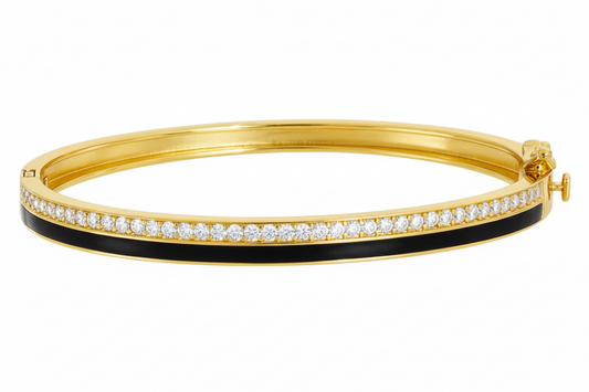 Black Enamel Bangle Bracelet