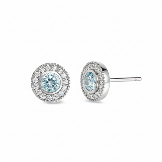 March Birthstone Stud Earrings