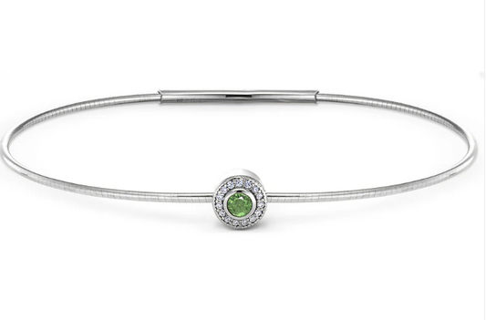 August Birthstone Bangle Bracelet