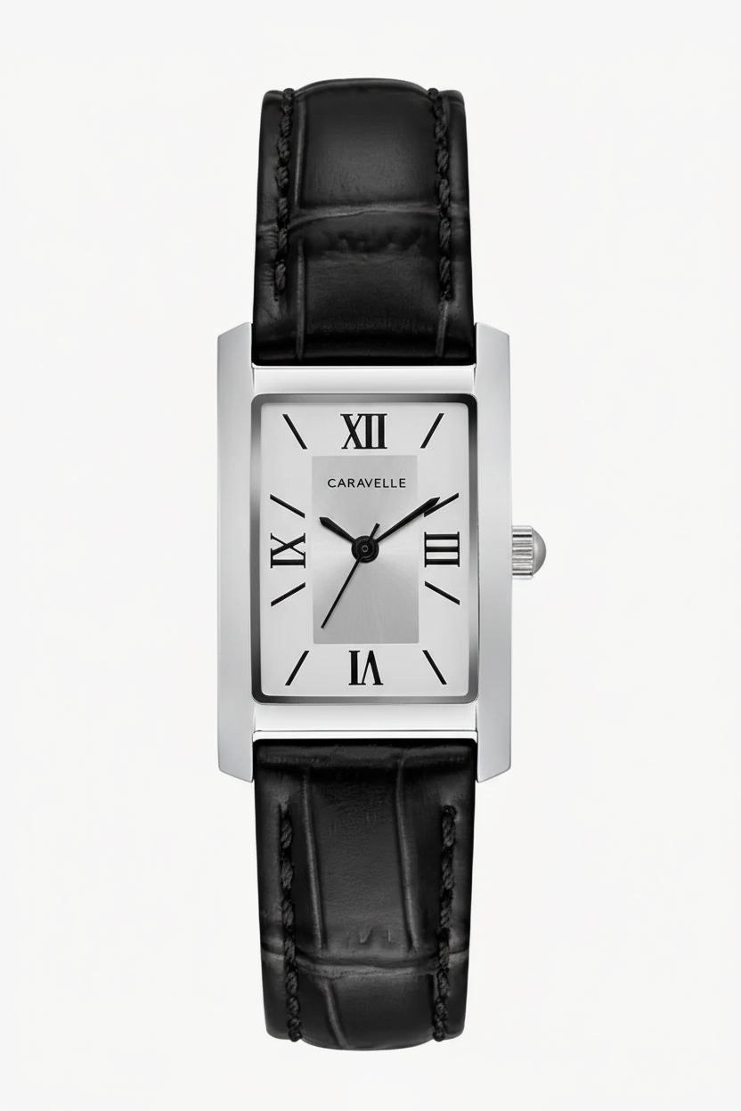 Roman Numeral Dress Watch – Black Leather Strap