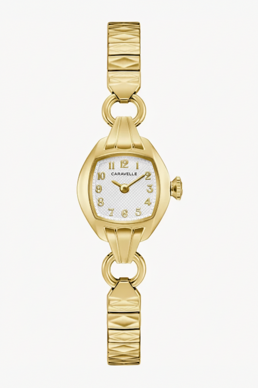 Women’s Gold-Tone Cocktail Watch – Textured Dial & Expansion Bracelet
