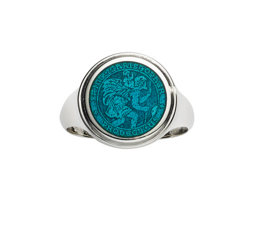 Enamel Medal Signet Ring
