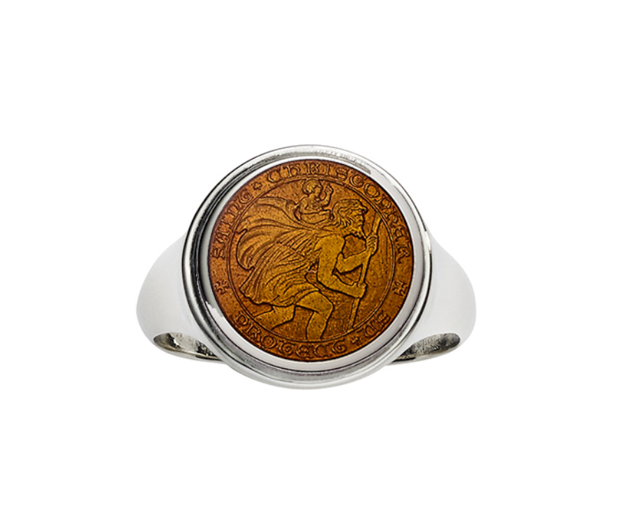 Enamel Medal Signet Ring