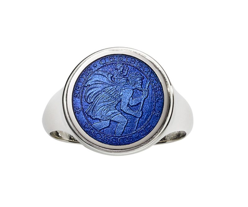 Enamel Medal Signet Ring