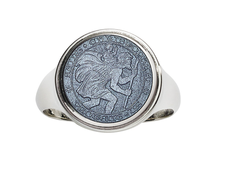 Enamel Medal Signet Ring
