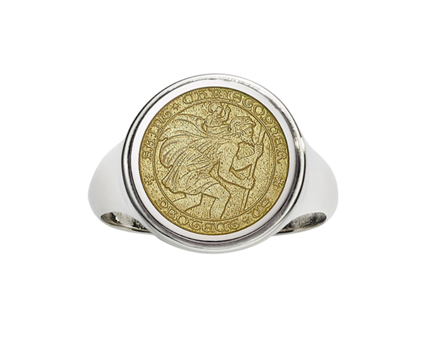 Enamel Medal Signet Ring