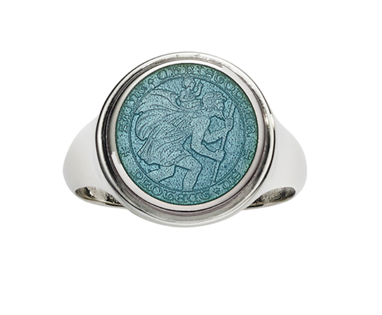 Enamel Medal Signet Ring